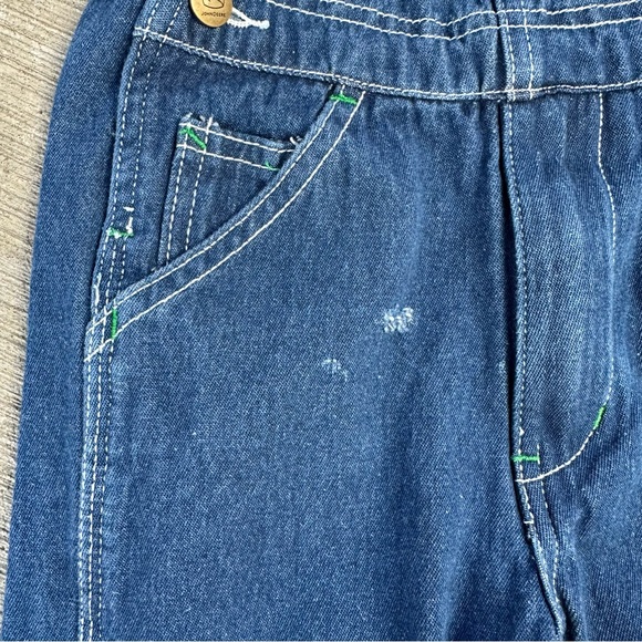 Kids John Deere Blue Denim Bibs Overalls Jeans Youth Small - Picture 4 of 8